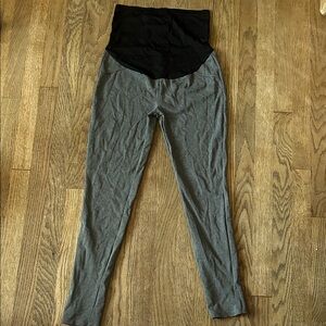 Time and Tru Women's High-Waisted Maternity Gray and Black Leggings